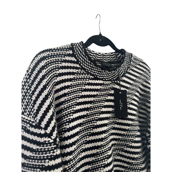 Rag & Bone Willow Striped Wool  Mockneck Sweater Size Medium - Picture 3 of 11